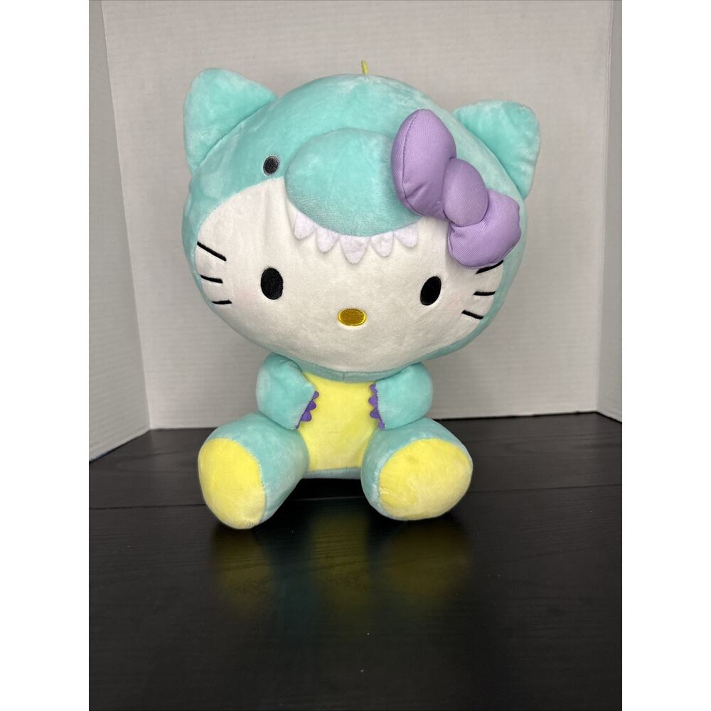 RARE Round1 Sanrio Hello Kitty 12.6IN Dinosour Costume Plush Green